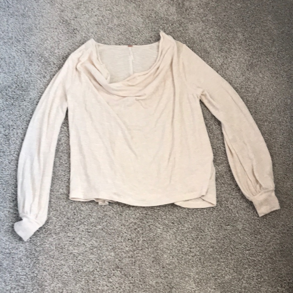 Free People Gold Cowl Neck Top